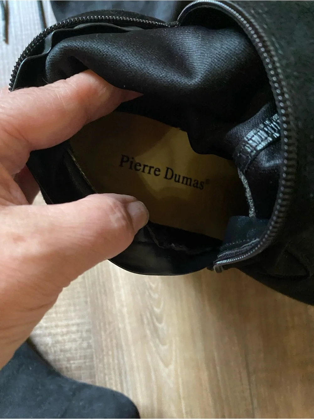 Pierre Dumas Black Over-The-Knee Block Heel Boots with Tie Detail